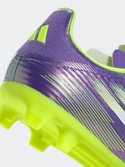 adidas Purple/White Kids F50 League Firm/Multi Ground Boots^ Soccer Cleats