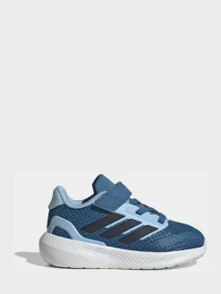 adidas Sky Blue Runfalcon 5 Hook and Loop Easy On Infant Trainers^BOY Sneakers|Sneakers