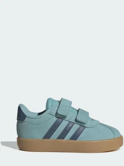adidas Teal VL Court 3.0 Hook and Loop Infant Trainers^BOY Sneakers|Sneakers