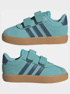 adidas Teal VL Court 3.0 Hook and Loop Infant Trainers^BOY Sneakers|Sneakers