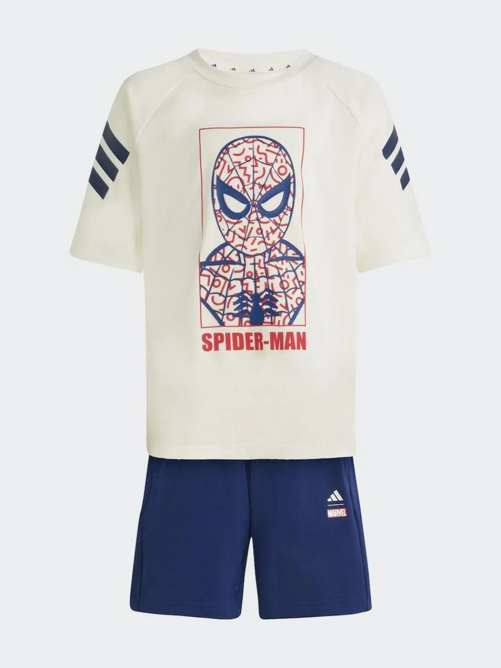 adidas White Marvel Spider-Man Little Kids Top and Short Set^BOY Shorts