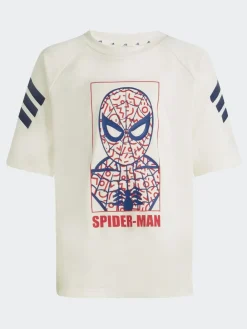 adidas White Marvel Spider-Man Little Kids Top and Short Set^BOY Shorts