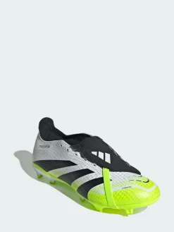 adidas White Predator League Fold-Over Tongue Firm/Multi-Ground Boots^ Soccer Cleats