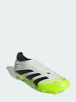 adidas White Predator League Laceless Firm/Multi-Ground Boots^ Soccer Cleats