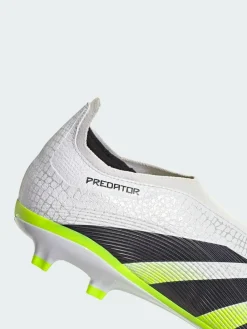 adidas White Predator League Laceless Firm/Multi-Ground Boots^ Soccer Cleats