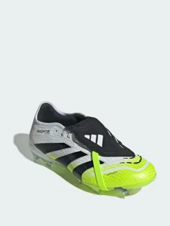 adidas White Predator Pro Fold-Over Tongue Firm Ground Boots^ Soccer Cleats