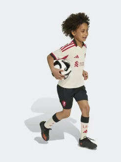 adidas White/Black Mini Kids Liverpool FC 25/26 Away Kit^ Shorts