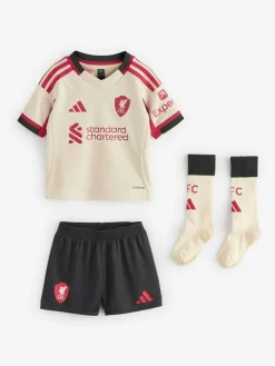 adidas White/Black Mini Kids Liverpool FC 25/26 Away Kit^ Shorts