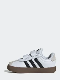 adidas White/Black VL Court 3.0 Hook and Loop Infant Trainers^BOY Sneakers|Sneakers
