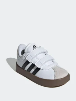 adidas White/Black VL Court 3.0 Hook and Loop Infant Trainers^BOY Sneakers|Sneakers