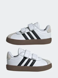 adidas White/Black VL Court 3.0 Hook and Loop Infant Trainers^BOY Sneakers|Sneakers