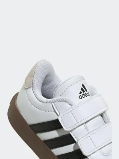 adidas White/Black VL Court 3.0 Hook and Loop Infant Trainers^BOY Sneakers|Sneakers