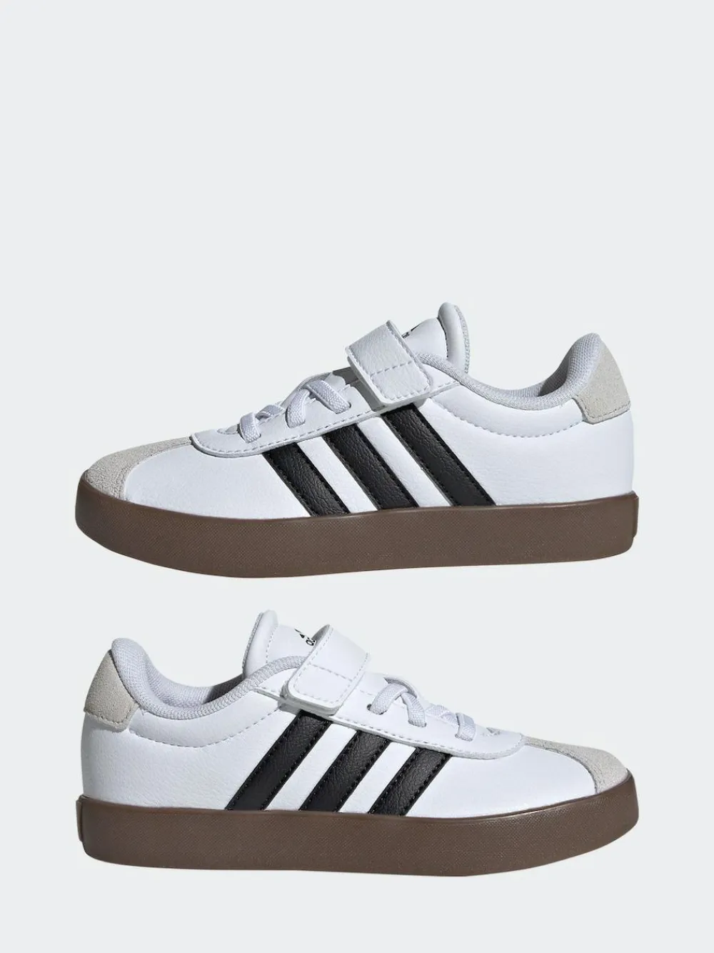 adidas White/Black VL Court 3.0 Hook and Loop Kids Trainers^BOY Sneakers|Sneakers