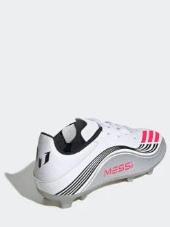 adidas White/Blue Kids F50 Messi League Firm/Multi Ground Boots^ Soccer Cleats