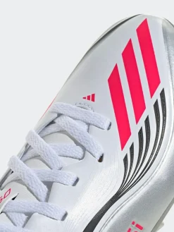 adidas White/Blue Kids F50 Messi League Firm/Multi Ground Boots^ Soccer Cleats