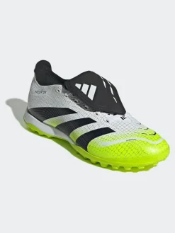 adidas White/Lemon Adult Predator League Fold-Over Tongue Turf Boots^ Soccer Cleats