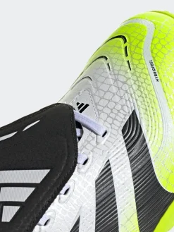 adidas White/Lemon Adult Predator League Fold-Over Tongue Turf Boots^ Soccer Cleats