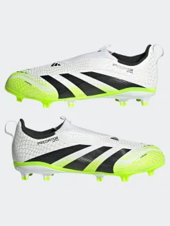 adidas White/Lemon Kids Predator League Laceless Firm/Multi Ground Boots
