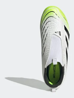 adidas White/Lemon Kids Predator League Laceless Firm/Multi Ground Boots