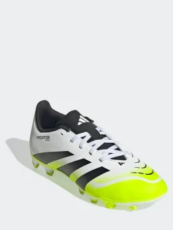 adidas White/Lemon Kids Predator Club Firm/Multi-Ground Boots