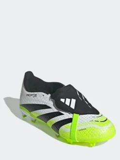 Discount adidas White/Lemon Kids Predator League Fold-Over Tongue Firm/Multi Ground Boots