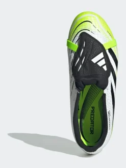 Discount adidas White/Lemon Kids Predator League Fold-Over Tongue Firm/Multi Ground Boots