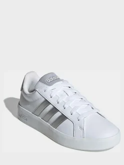 Best adidas White/Silver Grand Court 3.0 Junior Trainers