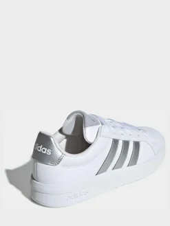 Best adidas White/Silver Grand Court 3.0 Junior Trainers