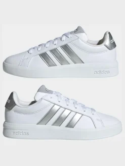 Best adidas White/Silver Grand Court 3.0 Junior Trainers