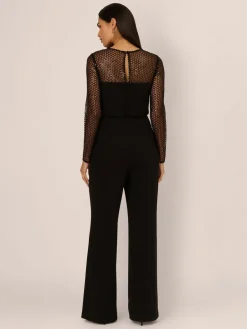 Adrianna Papell Black Knit Crepe Jumpsuit^Women Jumpsuits & Playsuits
