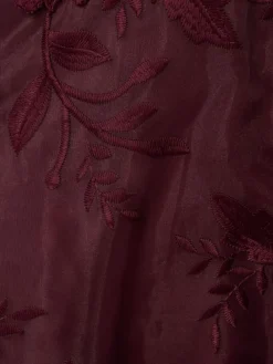 Online Adrianna Papell Purple Embroidered Ruffle Gown