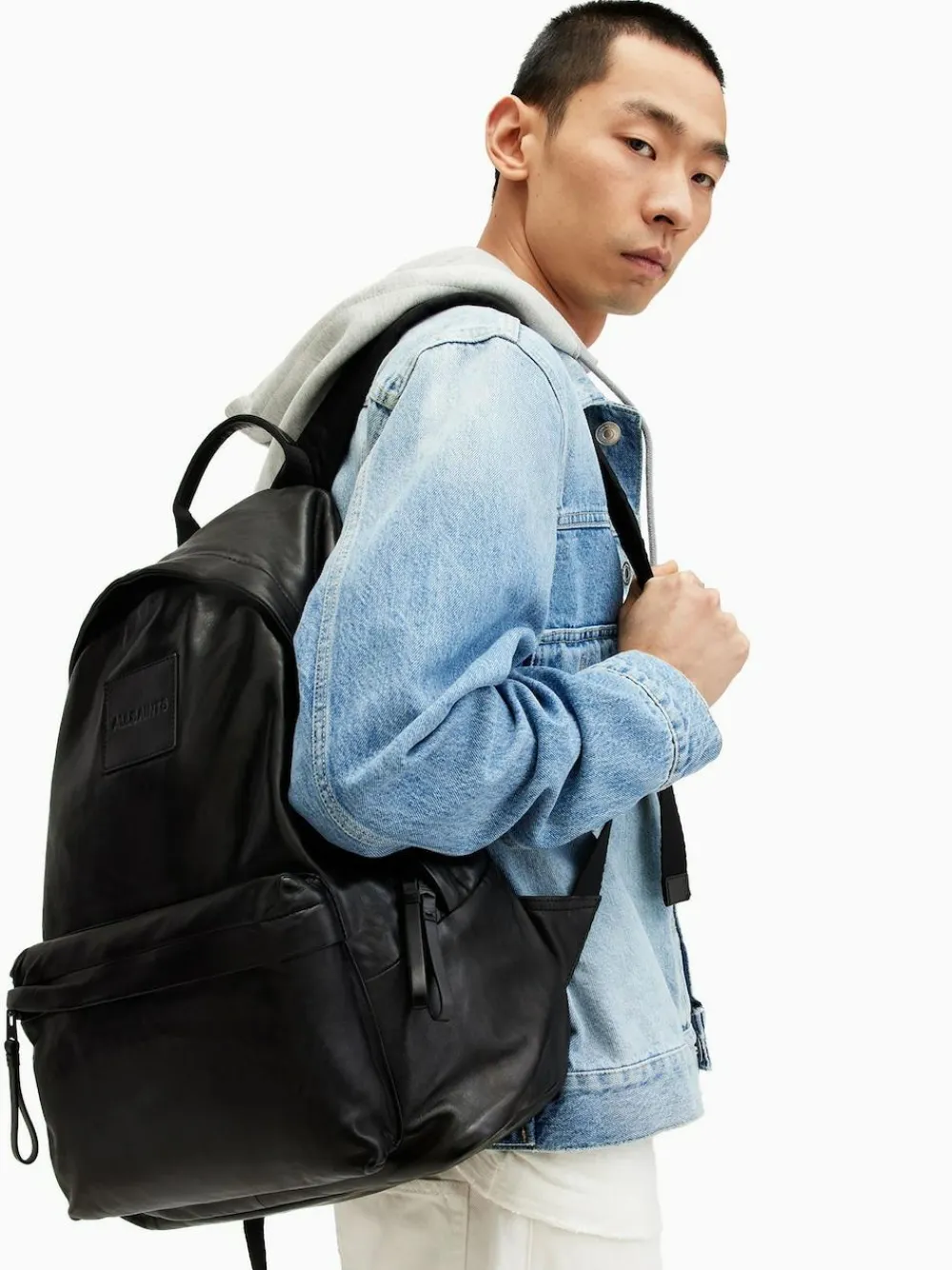Hot All Saints AllSaints Black Carabiner Backpack