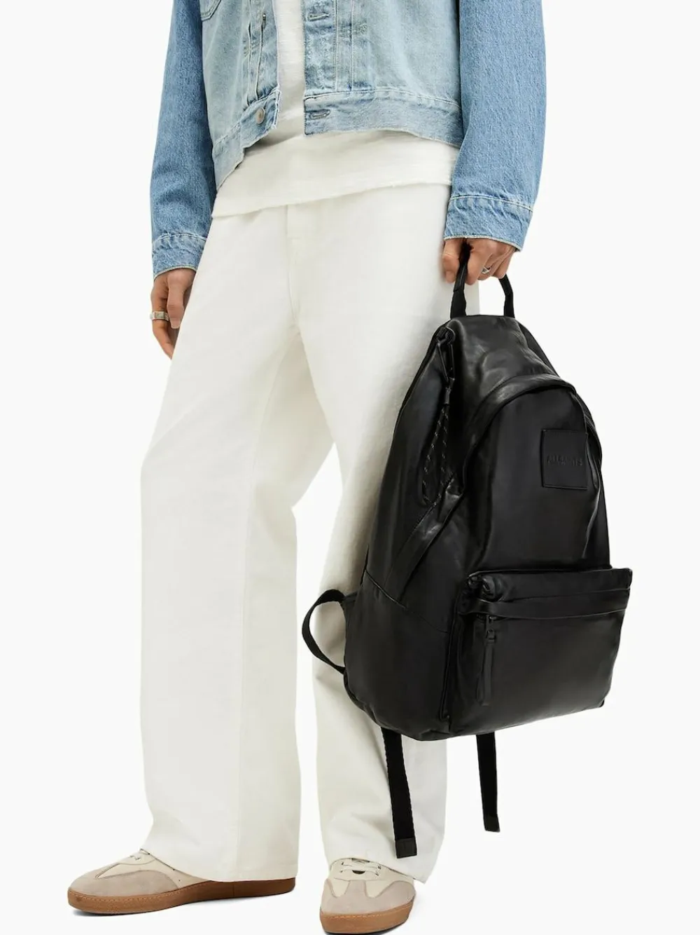 Hot All Saints AllSaints Black Carabiner Backpack
