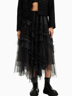 Sale All Saints AllSaints Jen Tulle Skirt Black