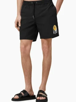 Clearance All Saints AllSaints Black Party Wave Swim Shorts
