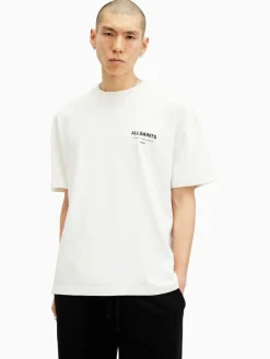 All Saints AllSaints White Underground Oversized Cotton Crew Neck T-Shirt