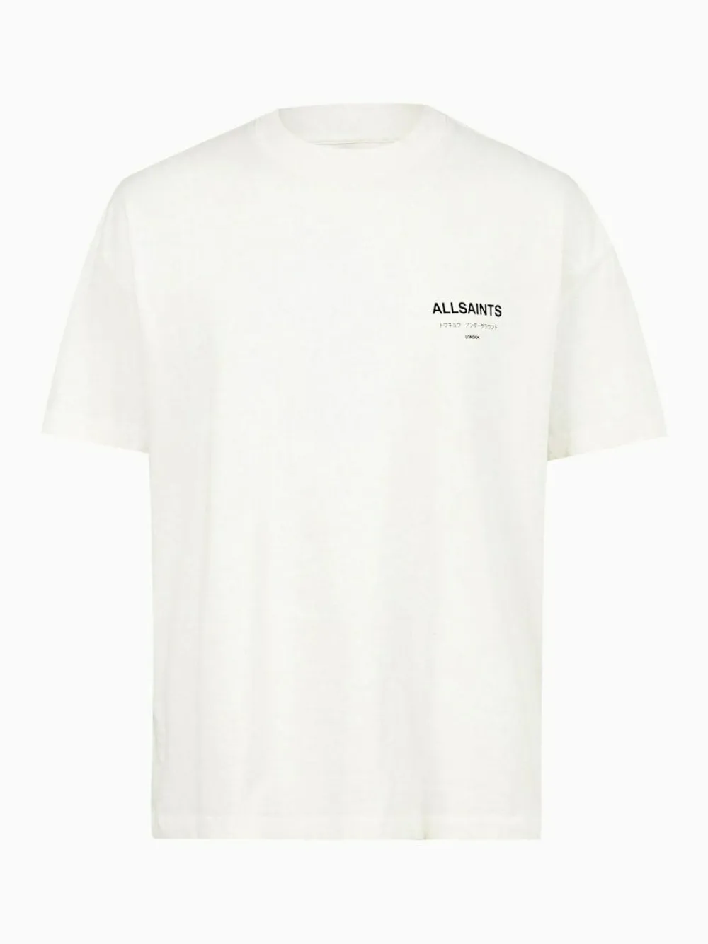All Saints AllSaints White Underground Oversized Cotton Crew Neck T-Shirt
