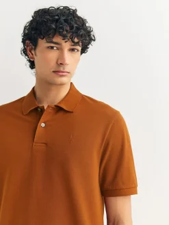 Hot Next Amber Orange Regular Fit Short Sleeve Pique Polo Shirt