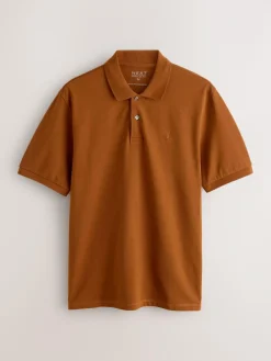 Hot Next Amber Orange Regular Fit Short Sleeve Pique Polo Shirt