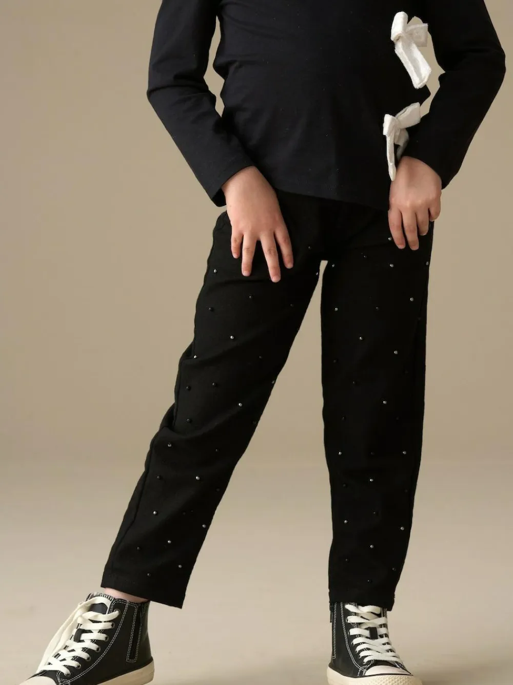 Discount Angel & Rocket Black Aylie Beaded Barrel Leg Jeans