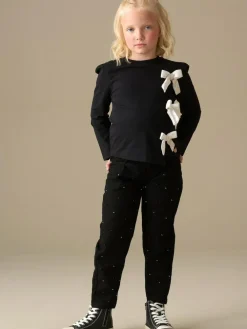 Discount Angel & Rocket Black Aylie Beaded Barrel Leg Jeans