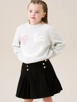 Online Angel & Rocket Black Lucile Cord Pleated Skirt