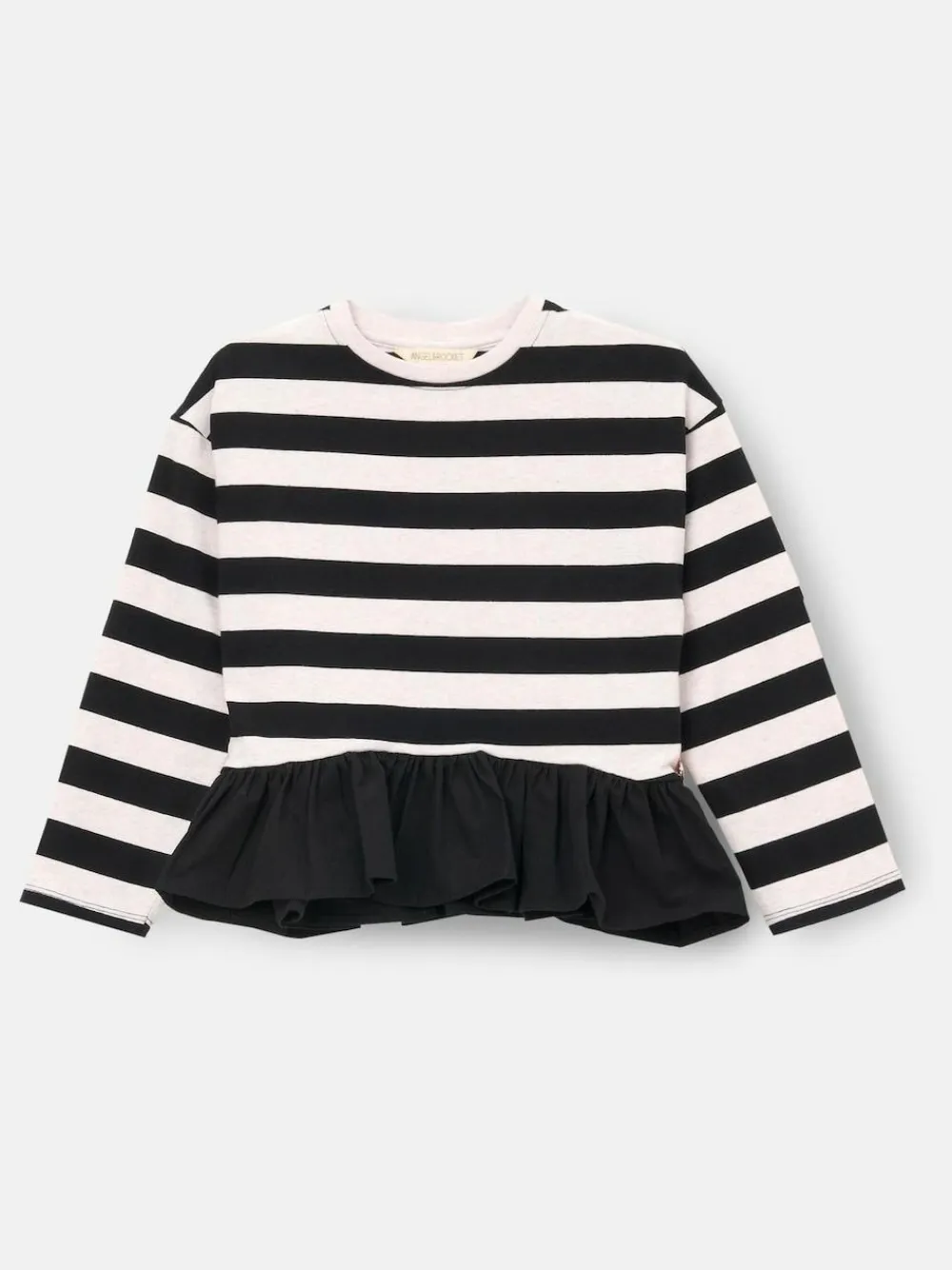 Online Angel & Rocket Black Marley Stripe Peplum T-Shirt
