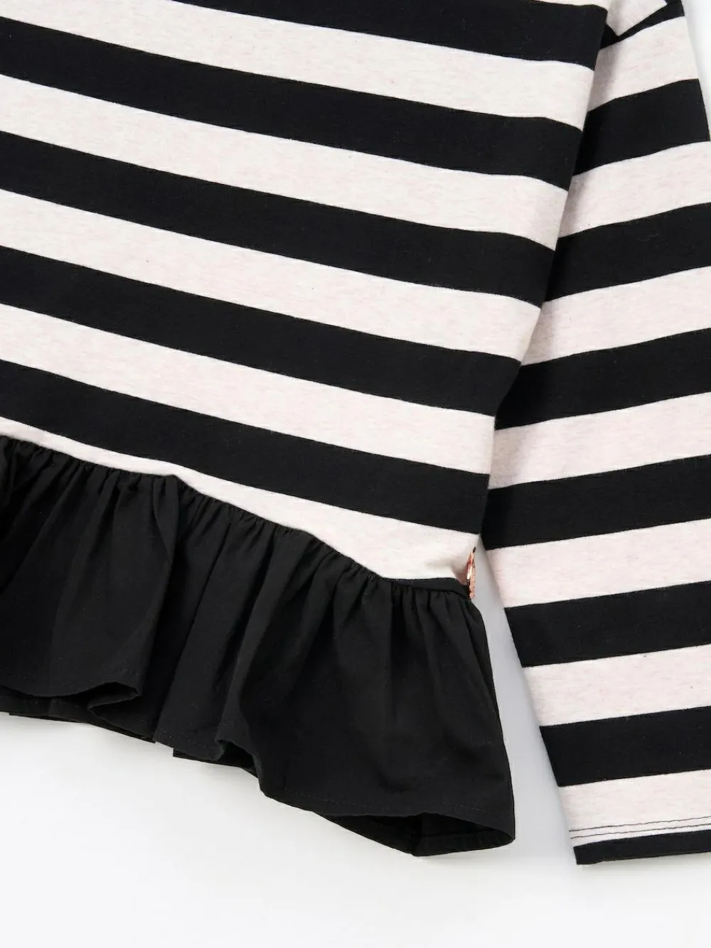 Online Angel & Rocket Black Marley Stripe Peplum T-Shirt