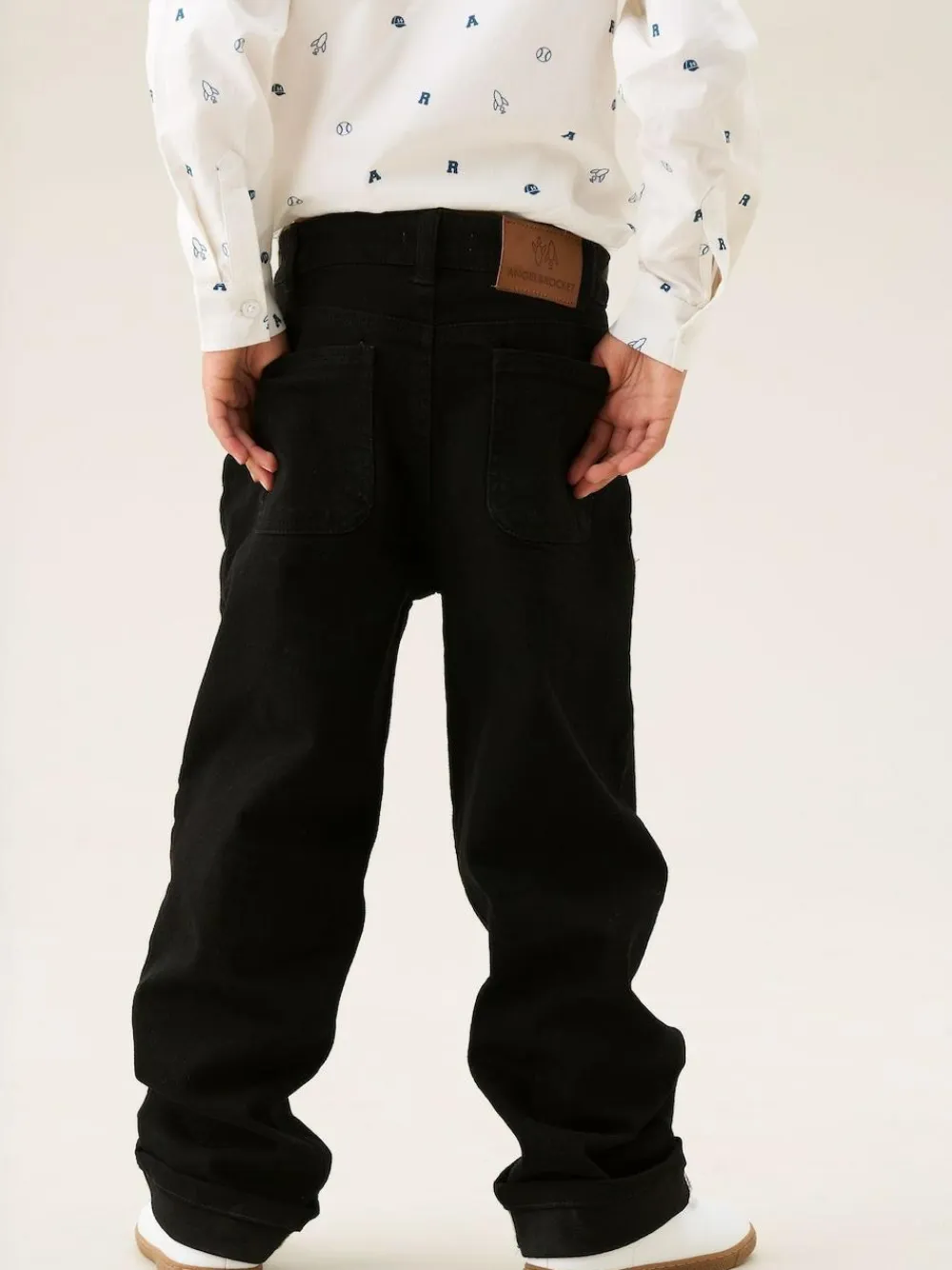 Outlet Angel & Rocket Black Straight Fit Eli Selvedge Jeans
