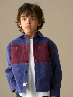 Best Angel & Rocket Blue Andres Panel Cord Overshirt