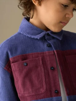 Best Angel & Rocket Blue Andres Panel Cord Overshirt