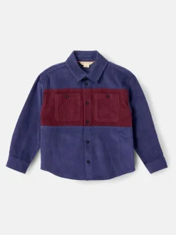 Best Angel & Rocket Blue Andres Panel Cord Overshirt