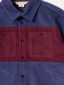 Best Angel & Rocket Blue Andres Panel Cord Overshirt