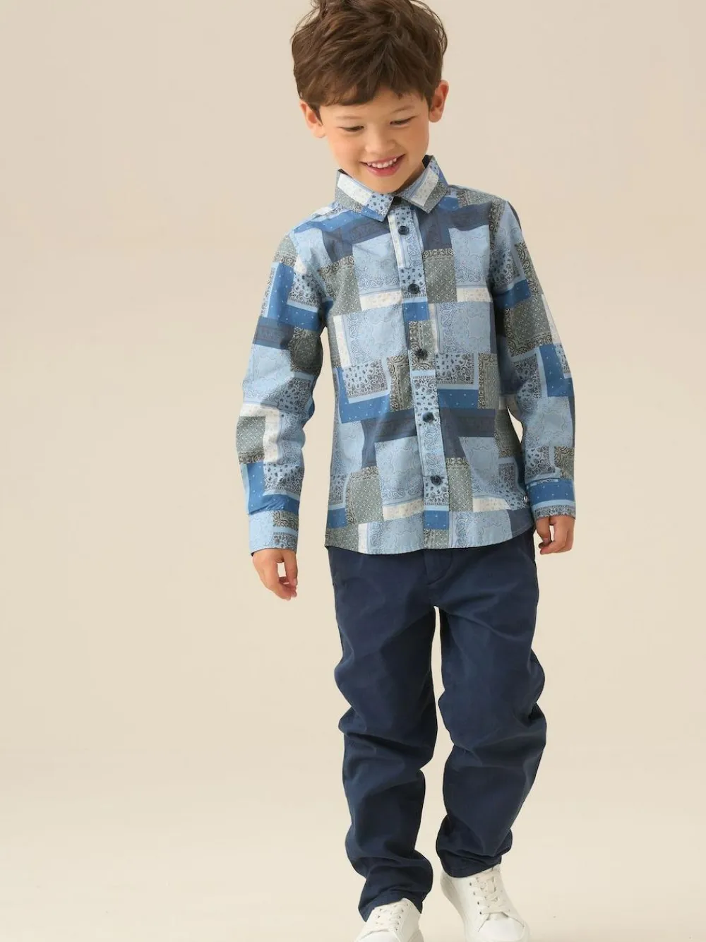 Angel & Rocket Blue Bodhi Printed Chambray Shirt^BOY Shirts